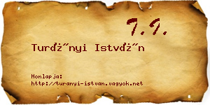 Turányi István névjegykártya