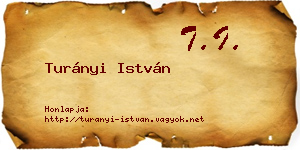 Turányi István névjegykártya